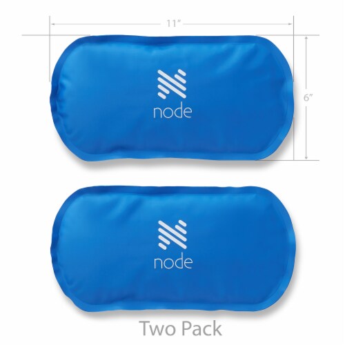 2 Pack Compress Reusable Gel Ice 6 x 11 Cover and Strap-Node Fitness Perspective: back