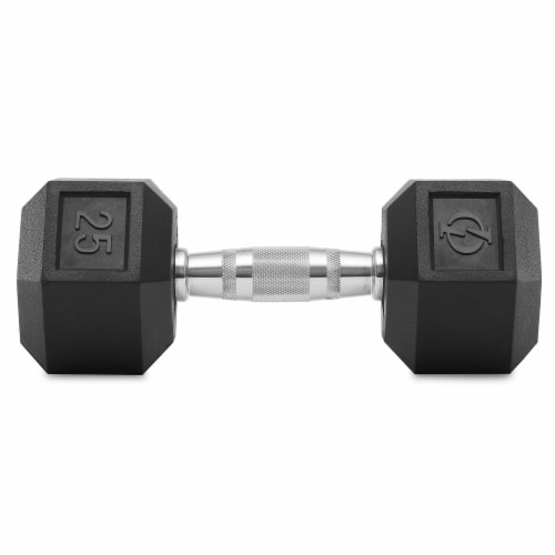 25 lb rubber shop hex dumbbell