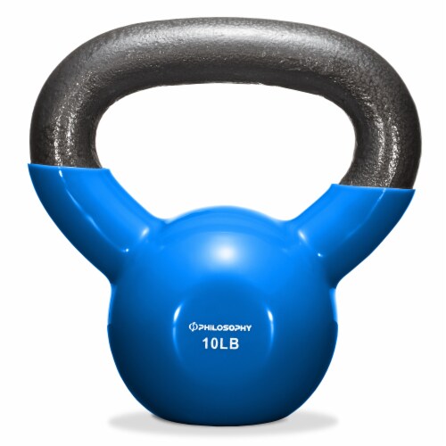 Philosophy Gym Vinyl Coated Cast Iron Kettlebell Weight 10 lbs - Blue, 10  lbs - Blue - City Market