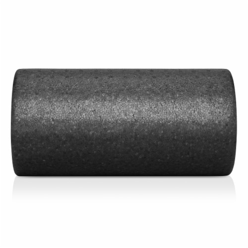 12 High-Density Foam Roller for Exercise Massage Recovery - Black Perspective: back