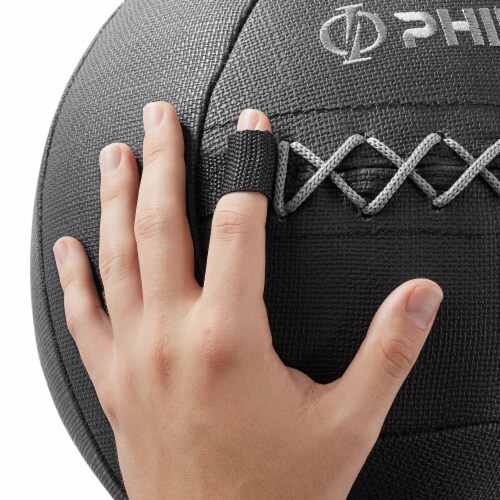 Wall Ball, 12 LB - Soft Weighted Medicine Ball, Non-Slip Grip Perspective: back