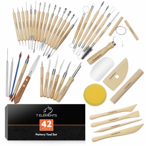 42-Piece Clay Tools and Pottery Tools Set for Sculpting and Ceramics Perspective: back