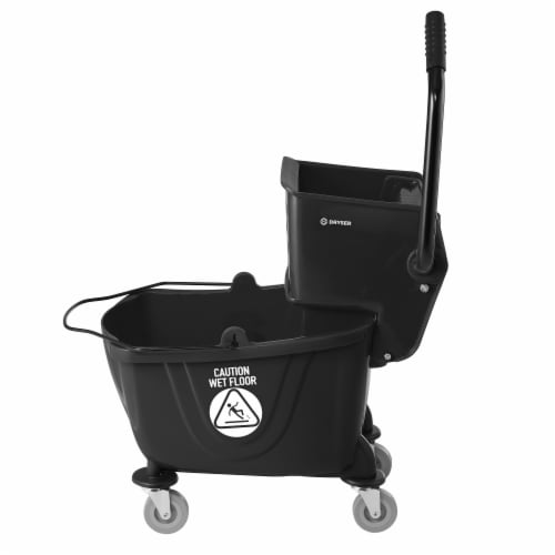 Dryser Commercial Mop Bucket with Side Press Wringer - 26 Quart, Black Perspective: back