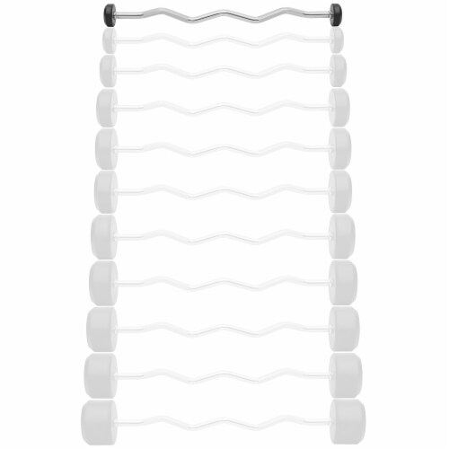Rubber Fixed Barbell, 10 LB Pre-Loaded Weight EZ Curl Bar Perspective: back