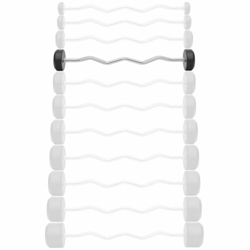 Rubber Fixed Barbell 40 LB Pre Loaded Weight EZ Curl Bar 40 LB Foods Co