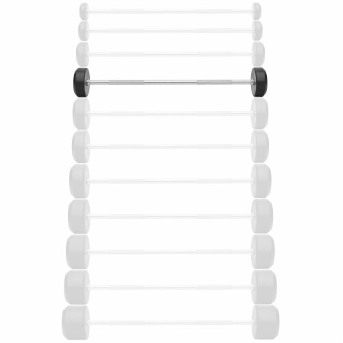 Rubber Fixed Barbell 40 LB Pre Loaded Weight Straight Bar 40 LB