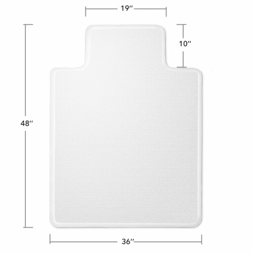 36 x 48 Office Desk Chair Mat with Lip for Hardwood Floors, Clear Perspective: back