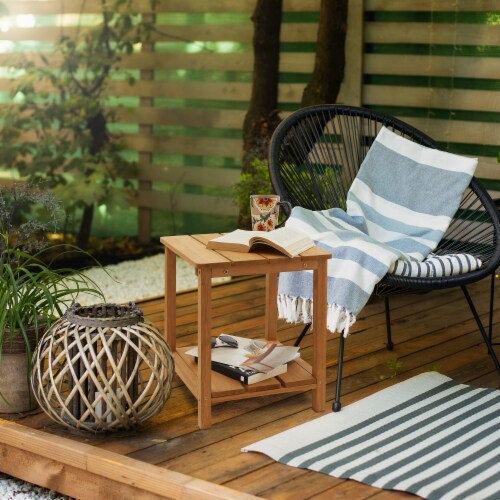 Natural wood adirondack side table discount