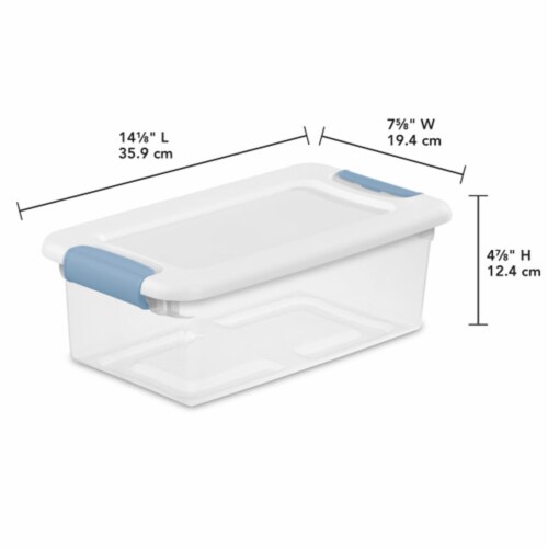 Sterilite Clear Plastic 6 Quart Storage Box Container with Latching Lid, 24 Pack Perspective: back
