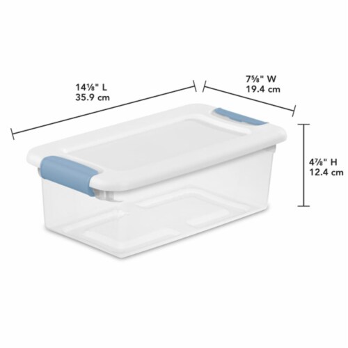 Sterilite 6 Qt. Clear Plastic Storage Box with White Lid