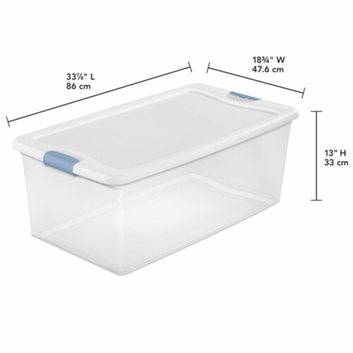 32 qt. Clear Base/White Lid Latching Storage Box by Sterilite at