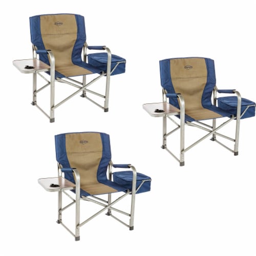 Kamp-Rite Outdoor Camp Folding Directors Chair with Side Table & Cooler (3 Pack) Perspective: back