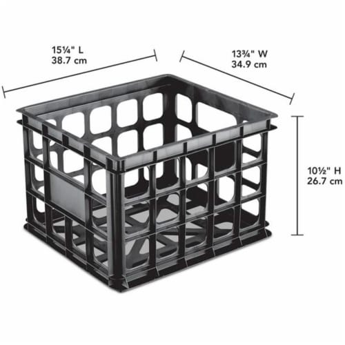 Sterilite 16929006 Plastic Storage Box Crate, Black (12 Pack) Perspective: back