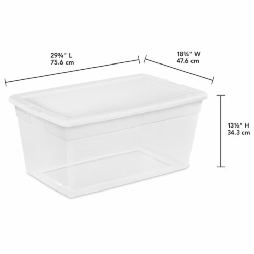 Sterilite 90 Quart Storage Box Container with Clear Base & White Lid, (12  Pack), 12pk - Pick 'n Save