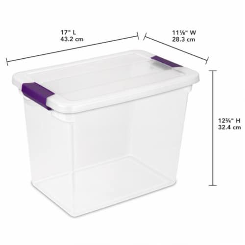 Sterilite 17631706 27 Quart ClearView Latch Box Storage Tote Container, 12 Pack Perspective: back