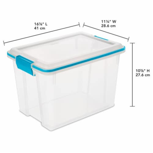 Sterilite Large 20 Qt Home Storage Container Tote with Latching Lids, (18 Pack) Perspective: back