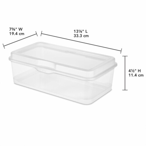 Sterilite Plastic Stacking FlipTop Latching Storage Container, Clear, (12 Pack) Perspective: back