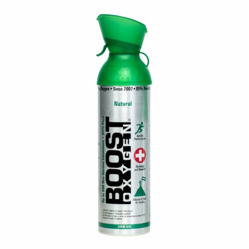 Boost Oxygen Natural Portable 10 Liter Pure Canned Oxygen Canister (6 Pack) Perspective: back