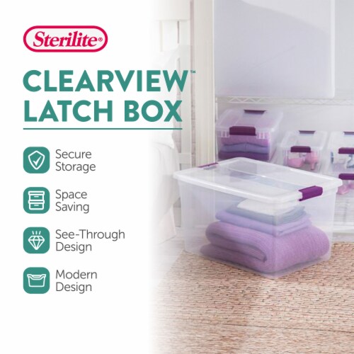 Sterilite Large Clear Plastic Stackable Storage Bin w/ Clear Latch Lid, 24  Pack, 24pk - Ralphs