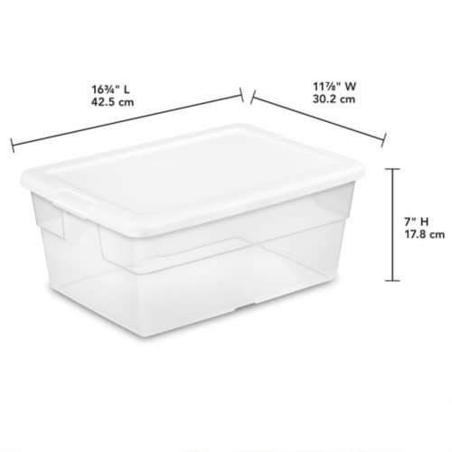 Sterilite 16 Quart Clear Plastic Stacking Storage Container Box w/ Lid, 144 Pack Perspective: back