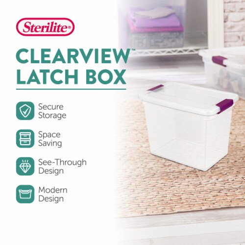 Sterilite 17631706 27-Quart ClearView Latch Box Storage Tote Container (60 Pack) Perspective: back