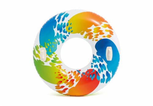 Intex Inflatable 47 In Color Whirl Tube Swimming Pool Raft with Handles (8 Pack) Perspective: back