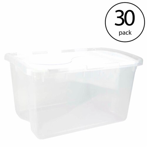 Sterilite 48 Quart Hinged Lid Storage Box Plastic Stackable Bin with Lid, 6  Pack, 1 Piece - Kroger