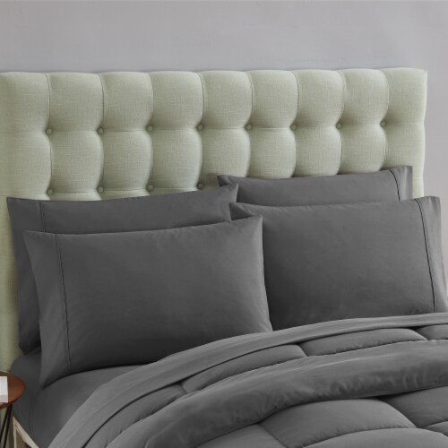 Sweet Home Collection | All Season Solid Bed-in-A-Bag includes Sheet, Twin XL, Gray Perspective: back
