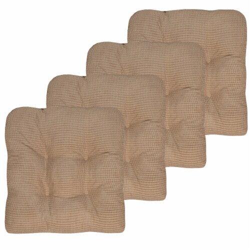 Sweet Home Collection  Memory Foam Tufted Chair Cushion Non Slip Rubber  Back, Taupe, 4 PK, 4PK - Kroger