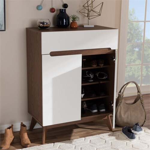 Baxton shoe cabinet white online