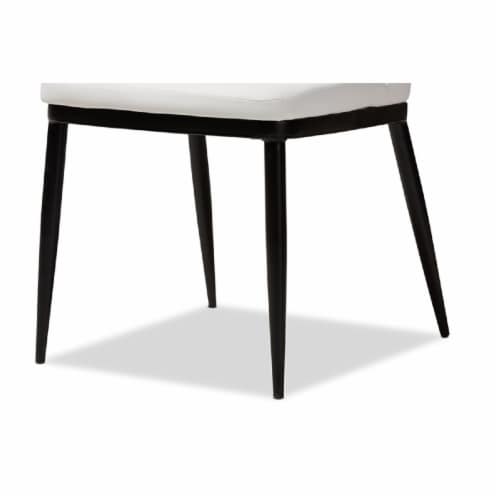 Baxton Studio Darcell Faux Leather Dining Chair in White (Set of 4) Perspective: back