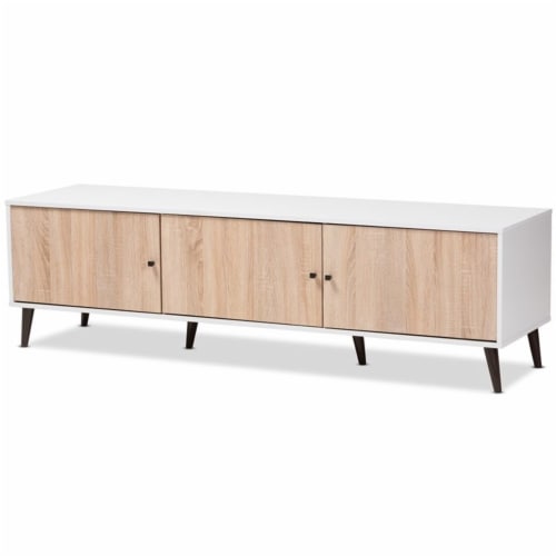 Light wood and white tv stand discount