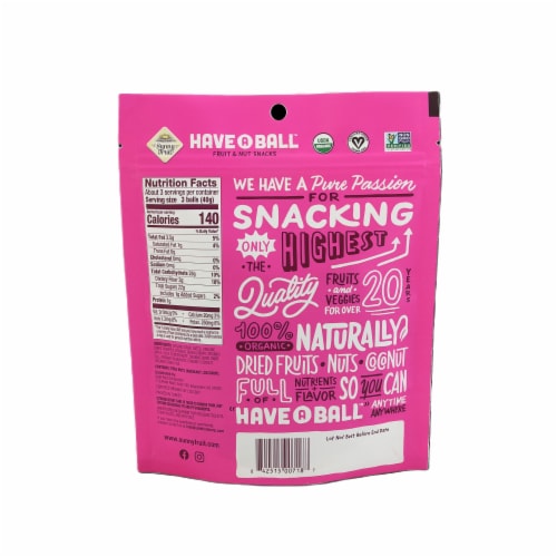Sunny Fruit Have-A-Ball Organic Cherry & Hazelnut Fruit & Nut Snacks Perspective: back