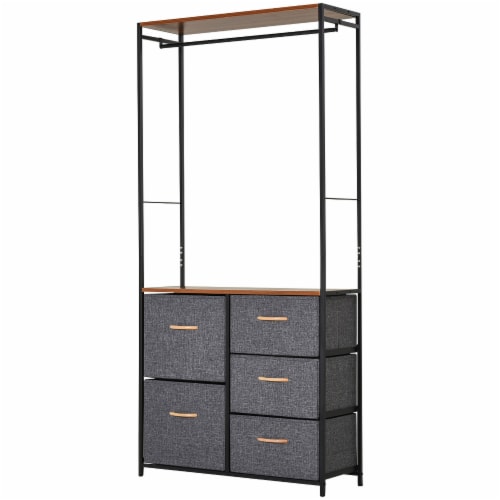 Portable Wardrobe Closet Foldable Clothes Cabinet Organizer w/ Cube Storage,  1 Unit - Kroger