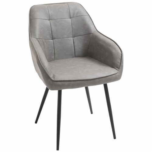 Tube Shaped Dining Chair Accent Seat with Ergonomic Backrest and Armrests Perspective: back