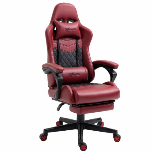 Adjustable High Back Gaming Chair Racing Office Recliner w/ Footrest, Pillow,  1 Unit - Foods Co.