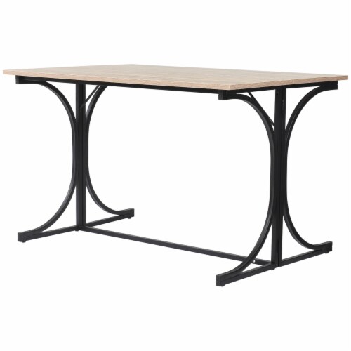 47  Folding Dining Table, Rectangular Breakfast Table with Metal Frame Perspective: back