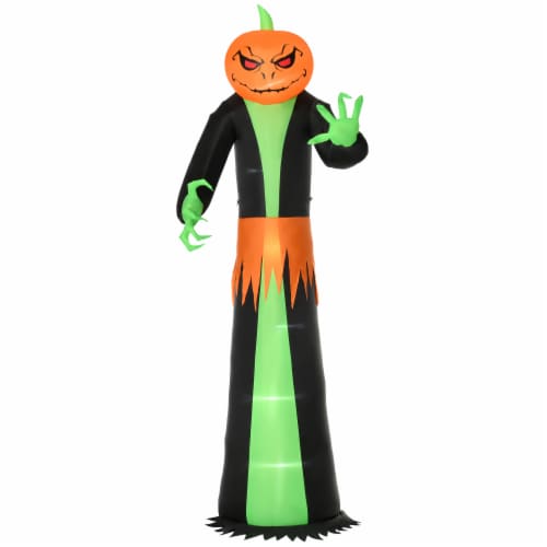 9 ft Light Up Pumpkin Inflatable Outdoor Halloween Yard Decoration w/ LED Lights Perspective: back