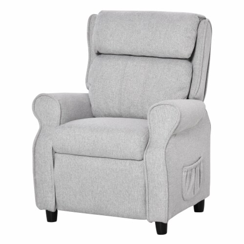 Kids Recliner Adjustable Armchair Sofa, Soft Sponge Cushion Accent Chair, Grey Perspective: back