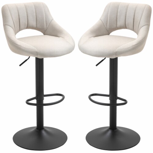 White linen discount bar stools