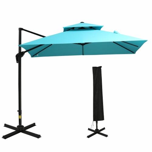 Outdoor Deck & Backyard Sun Canopy Umbrella w/ 5Position Tilt & Base