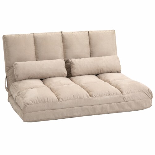 2 In 1 8 Position Adjustable Recliner Floor Sofa with Metal Frame