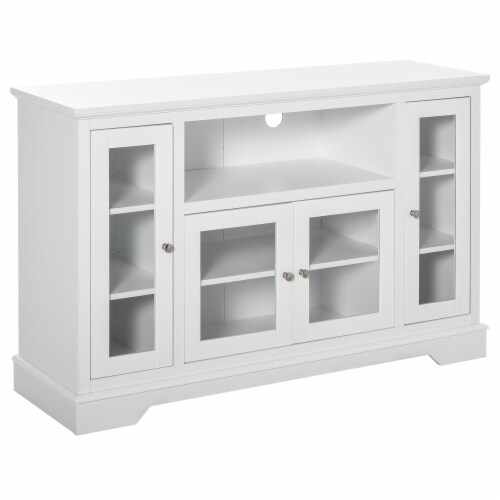 Kitchen Storage Buffet w/Large Countertop, Adjustable Shelves, & 4 Door Cabinets Perspective: back