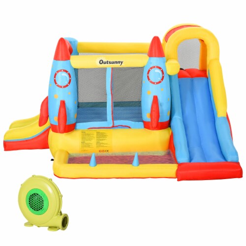 10.8' x 8.7' x 6.1' Outdoor Inflated Castle for Climbing, Sliding, & Bouncing Perspective: back