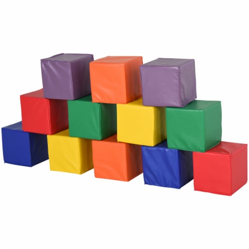 12 Piece Soft Play Blocks Soft Foam Toy Building and Stacking Blocks for Kids Perspective: back
