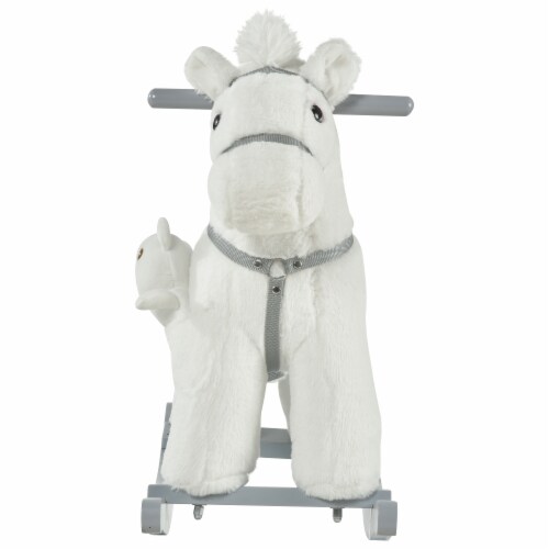 Children Riding Rocking Horse Toy w/ Fun Realistic Sounds & Storage Bag Perspective: back