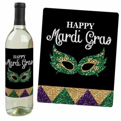 mardi gras label stickers