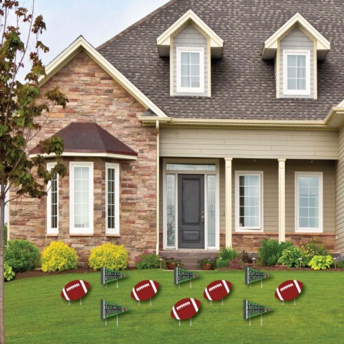 Big Dot of Happiness End Zone - Football Lawn Decor - Outdoor Party Yard Decor - 10 Pc Perspective: back