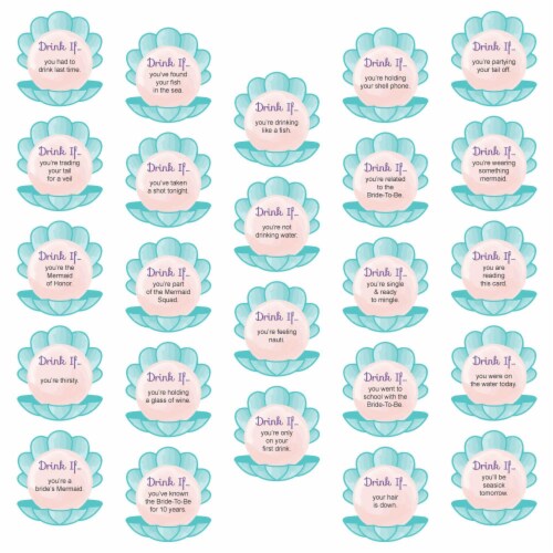 Big Dot of Happiness Drink If Game Trading The Tail For A Veil Mermaid Party Game Cards 24 Ct Perspective: back