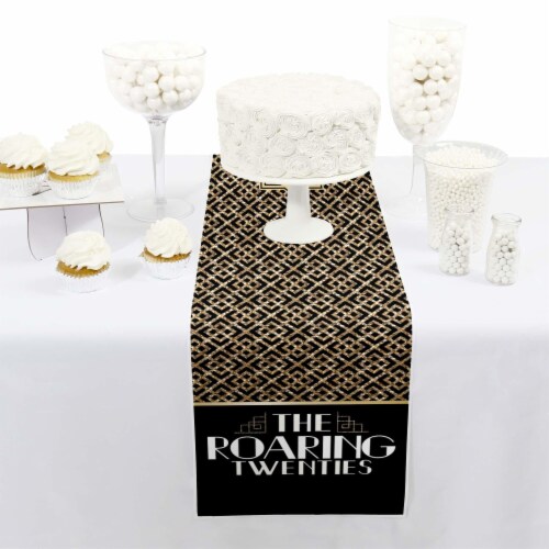 Big Dot of Happiness Roaring 20's - Petite 1920s Art Deco Jazz Paper Table Runner 12 x 60 in Perspective: back